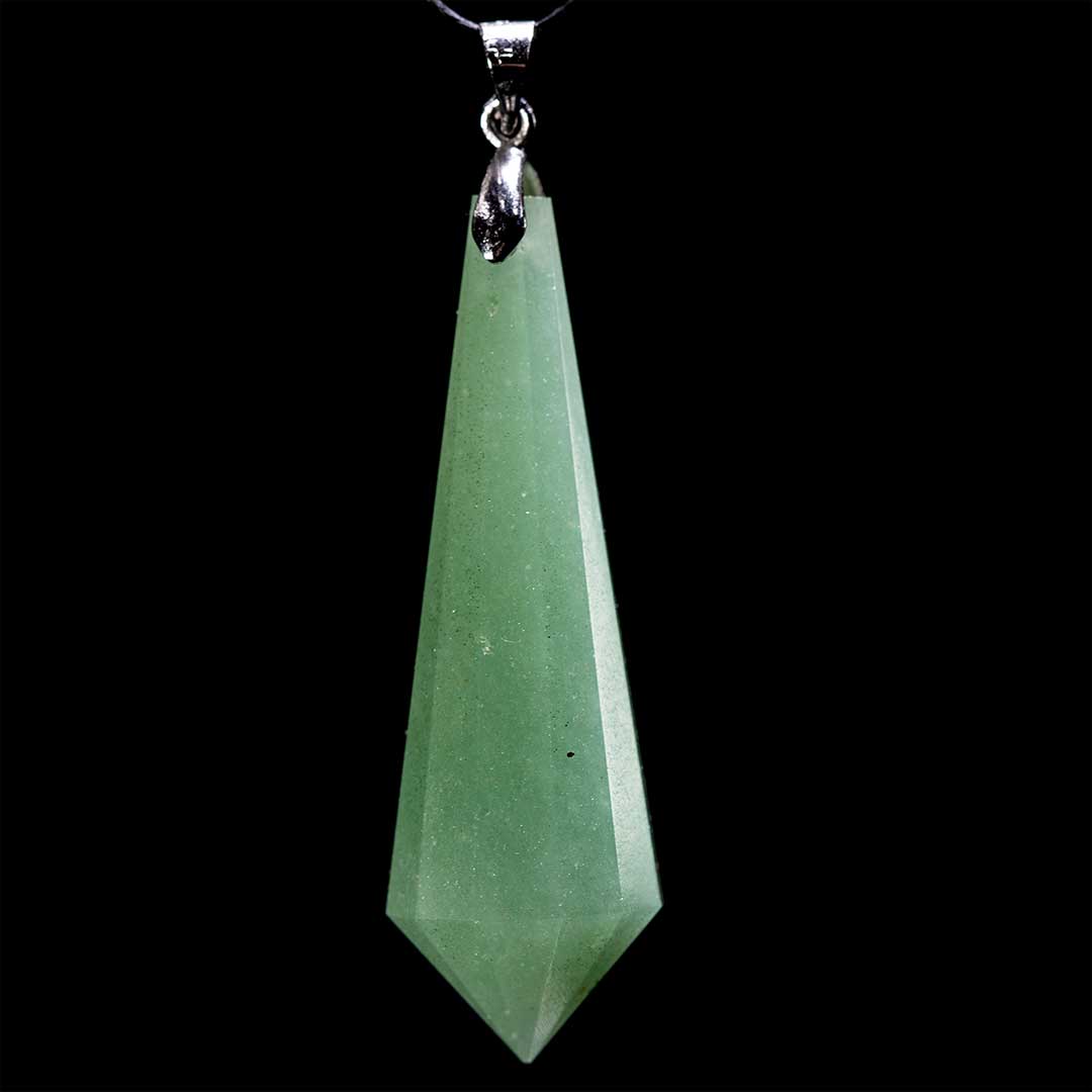 12 Sided Polished Green Aventurine Quartz Crystal Pendant