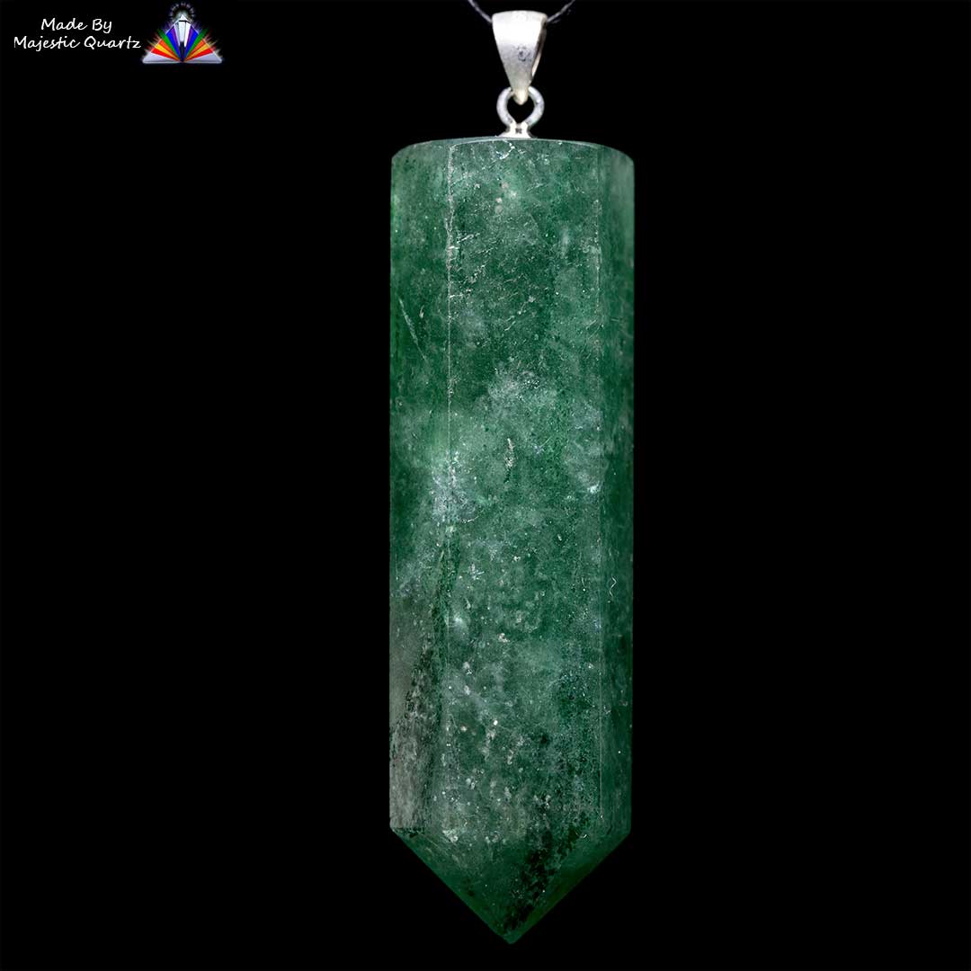 Polished Green Fuchsite Quartz Crystal Pendant