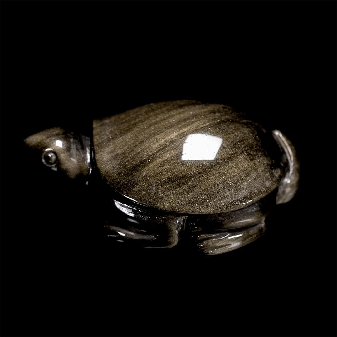 Gold Sheen Obsidian Carved Turtle