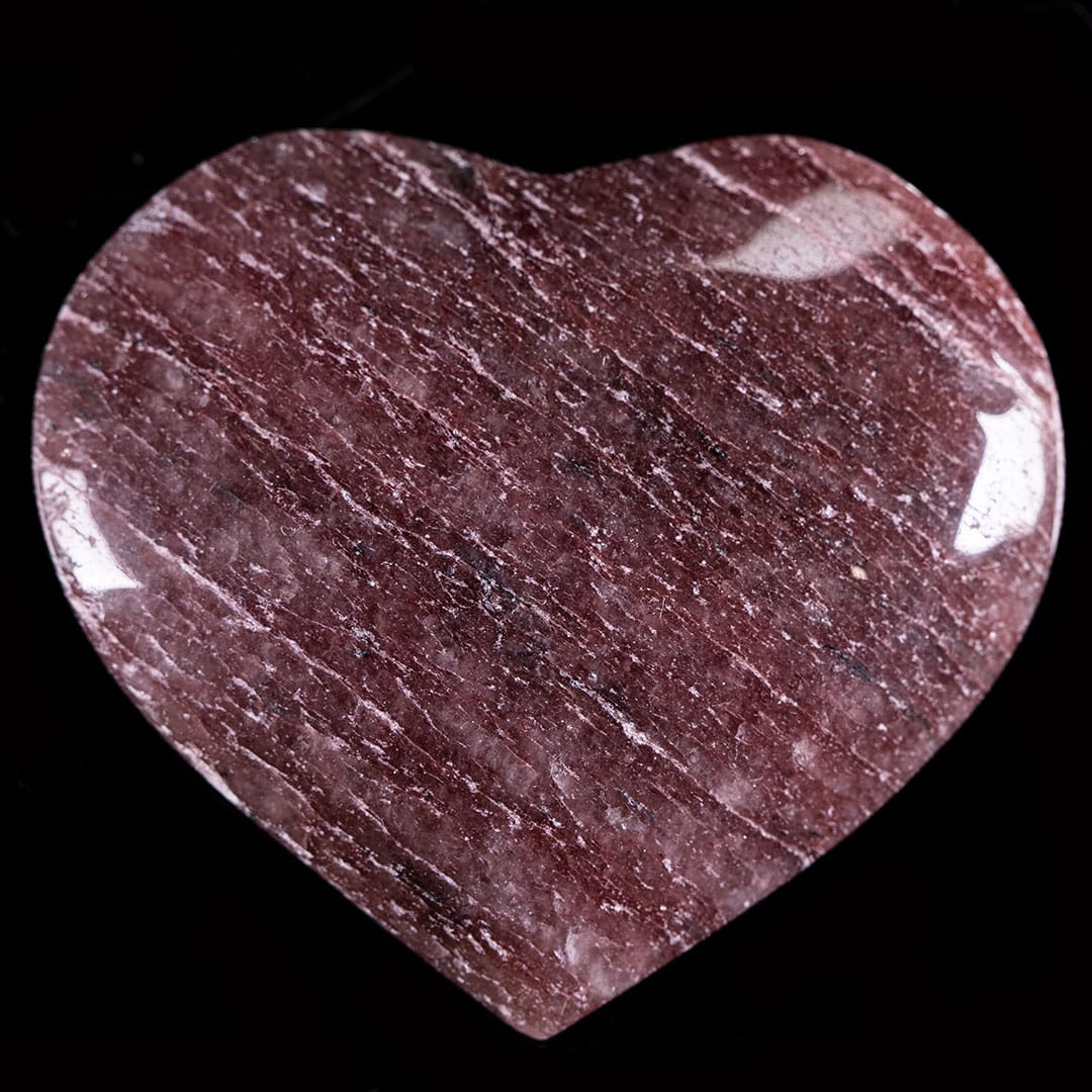 Polished Strawberry Quartz Heart Carving