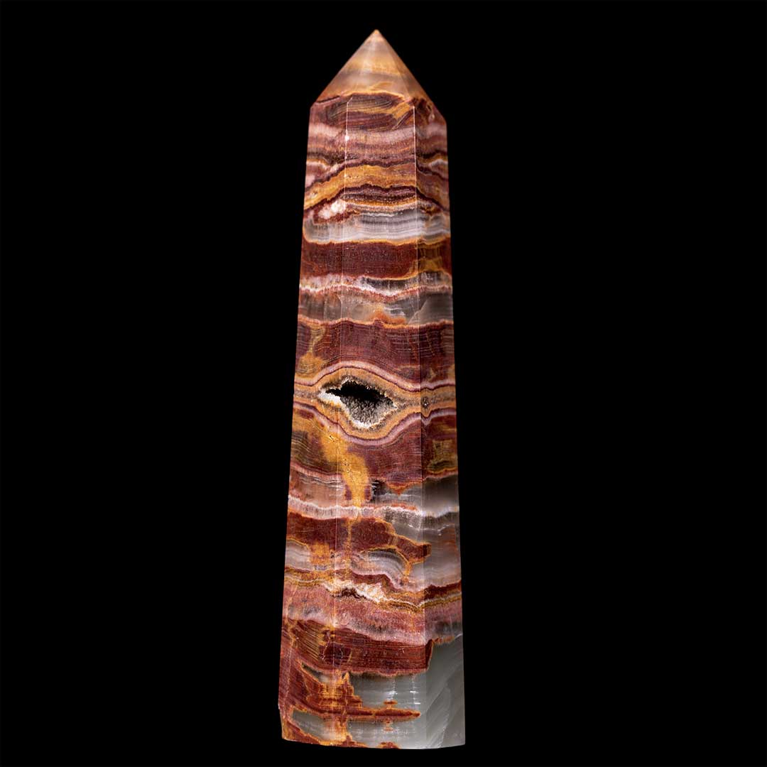 Banded Onyx Calcite Polished Tower