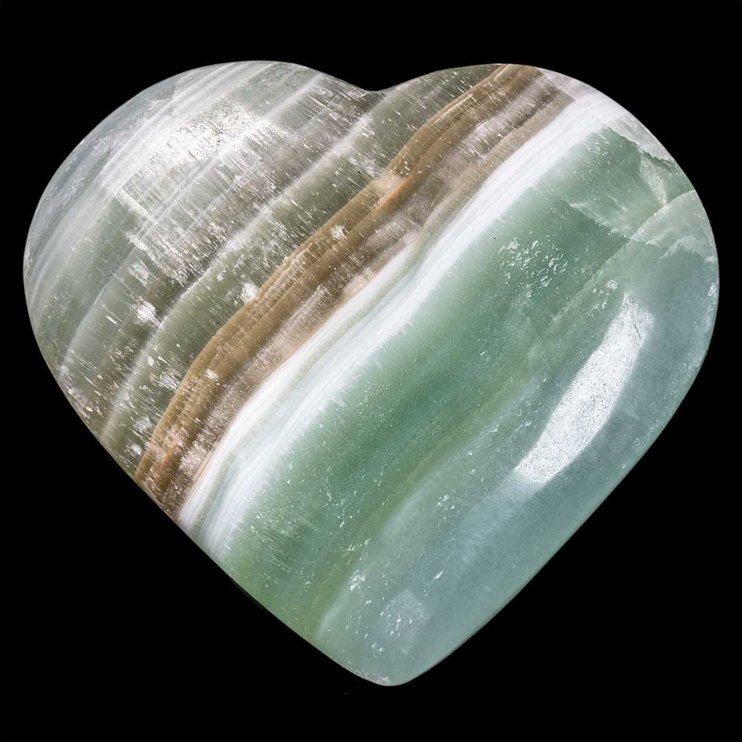 Pistachio Green Calcite Polished Heart Carving