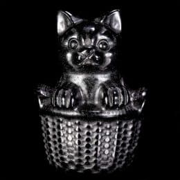 Polished Obsidian Cat Carving