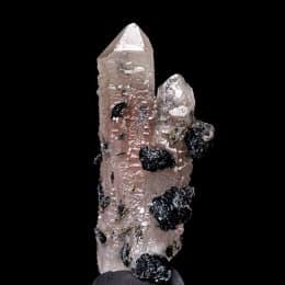 Inner Mongolian “Pink Heart” Hematite Included Elestial Quartz Crystal with Specularite Rosettes