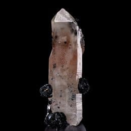 Inner Mongolian “Pink Heart” Hematite Included Quartz Crystal with Specularite Rosettes