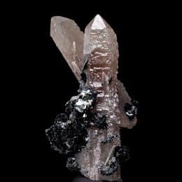 Inner Mongolian “Pink Heart” Hematite Included Elestial True Generator Quartz Crystal with Specularite Rosettes
